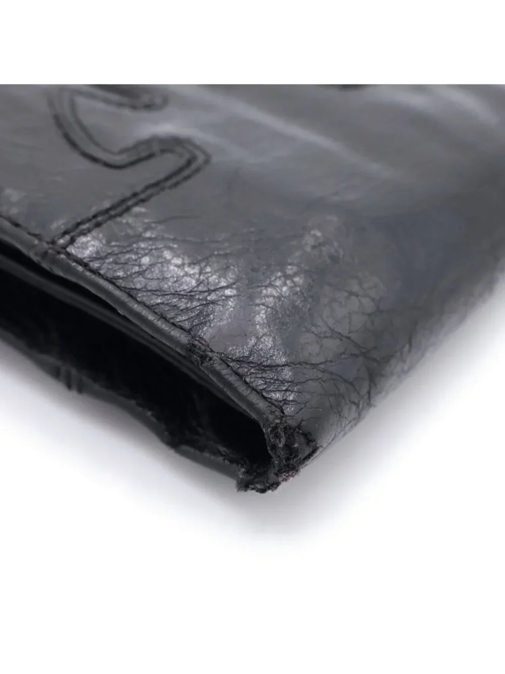 Chrome Hearts Aint Nothin 2 DO Flareani Bifold Leather Wallet Black